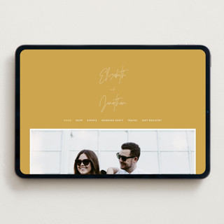 This is a mustard wedding websites by JoAnn Jinks called marked printing on digital paper in standard