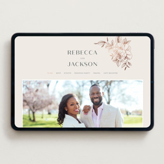 This is a creme wedding websites by Stardust Design Studio called lovely printing on digital paper in standard