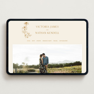 This is a cream wedding websites by Baumbirdy called floral type arch printing on digital paper in standard