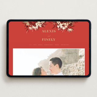 This is a cherry wedding websites by Shannon Chen of Four Wet Feet Studio called happiness printing on digital paper in standard
