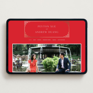 This is a ruby wedding websites by Melanie Kosuge called happiness x 2 printing on digital paper in standard