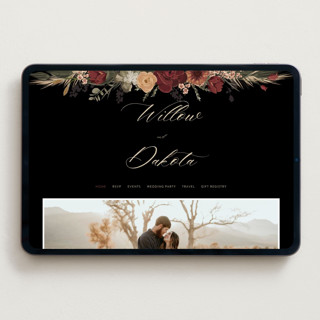 This is a merlot wedding websites by Susan Moyal called botanical edge printing on digital paper in standard