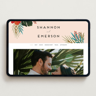 This is a coral wedding websites by Joanna Griffin called tropical oasis printing on digital paper in standard
