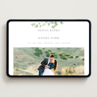 This is a eucalyptus wedding websites by Kristie Kern called vining printing on digital paper in standard