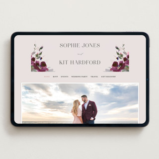 This is a blush wedding websites by Lori Wemple called fleur printing on digital paper in standard