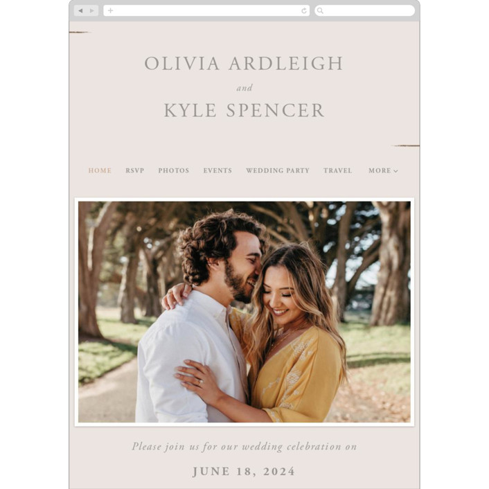 "Minimalista" - Wedding Website in Creme by Kristie Kern.