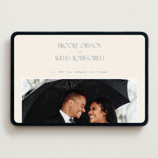 This is a ecru wedding websites by Erica Krystek called arched monogram printing on digital paper in standard