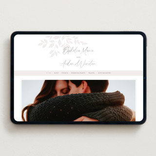 This is a warm grey wedding websites by Wildfield Paper Co called vine printing on digital paper in standard