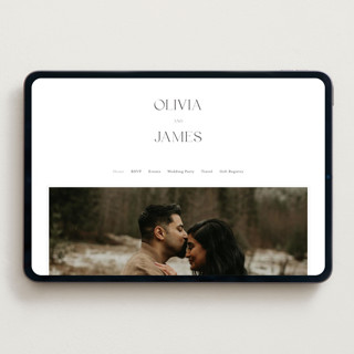 This is a soft balck wedding websites by Vera Lim called bold names printing on digital paper in standard