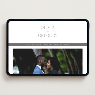 This is a slate wedding websites by Hooray Creative called classy type printing on digital paper in standard