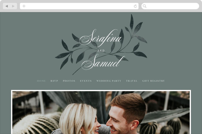 "Serafina" - Wedding Website in Sage by Melanie Kosuge.