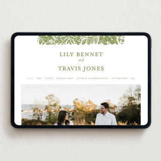 This is a pistachio wedding websites by Sarah Knight called ethereal gardens printing on digital paper in standard