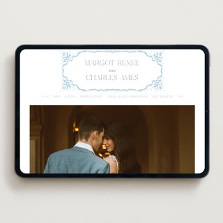 This is a powder wedding websites by Erin L. Wilson called margot printing on digital paper in standard