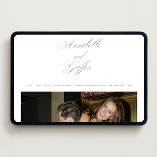 This is a soft black wedding websites by Susan Zinader called romantic script printing on digital paper in standard