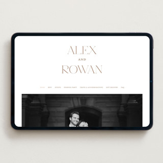 This is a matte gold wedding websites by Oscar and Emma - Karly Depew called quiet luxury printing on digital paper in standard