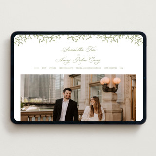 This is a pistachio wedding websites by Katherine Moynagh called garden script printing on digital paper in standard