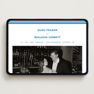 This is a sapphire wedding websites by Megan Davis called brasserie printing on digital paper in standard