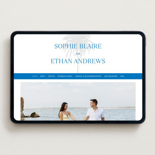 This is a sapphire wedding websites by Kaydi Bishop called palm tree printing on digital paper in standard