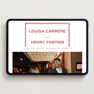 This is a rose wedding websites by Megan Davis called larkin printing on digital paper in standard