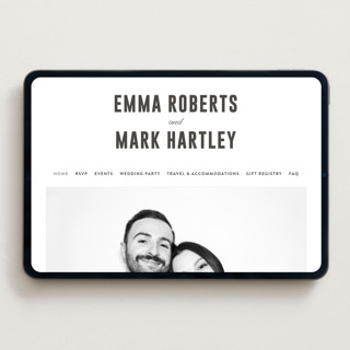 This is a soft black wedding websites by Sumak Studio called bold & elegant printing on digital paper in standard