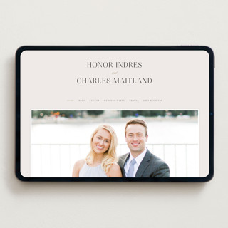 This is a ivory wedding websites by Melanie Kosuge called honor printing on digital paper in standard