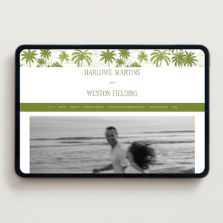 This is a palm wedding websites by Jenna Holcomb called west coast toile printing on digital paper in standard