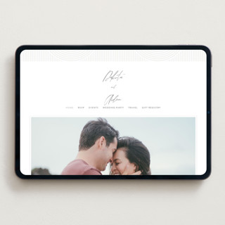 This is a pewter wedding websites by Shannon Chen of Four Wet Feet Studio called art deco printing on digital paper in standard