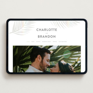 This is a porcelain wedding websites by Pixel and Hank called palm vibes printing on digital paper in standard