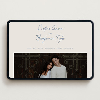 This is a navy wedding websites by Petra Kern called pavilion printing on digital paper in standard
