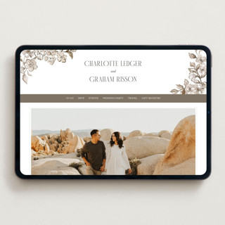 This is a sepia wedding websites by Itsy Belle Studio called daphne printing on digital paper in standard