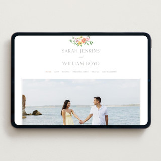 This is a hibibscus wedding websites by Everett Paper Goods called chelsea printing on digital paper in standard