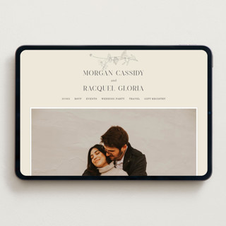This is a ivory wedding websites by Baumbirdy called floral stamp printing on digital paper in standard