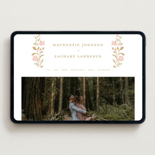 This is a faux gold wedding websites by Everett Paper Goods called mirror floral printing on digital paper in standard