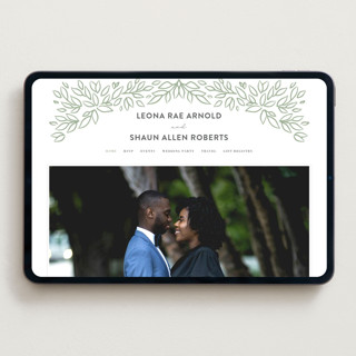 This is a mint wedding websites by Jessie Steury called lovely leaves printing on digital paper in standard