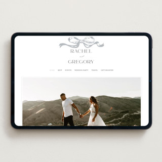 This is a matte silver wedding websites by Teju Reval called big bow printing on digital paper in standard