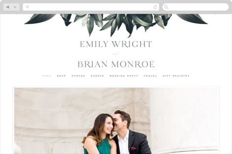 This is a sage wedding websites by GeekInk Design called vintage botanicals printing on digital paper in standard
