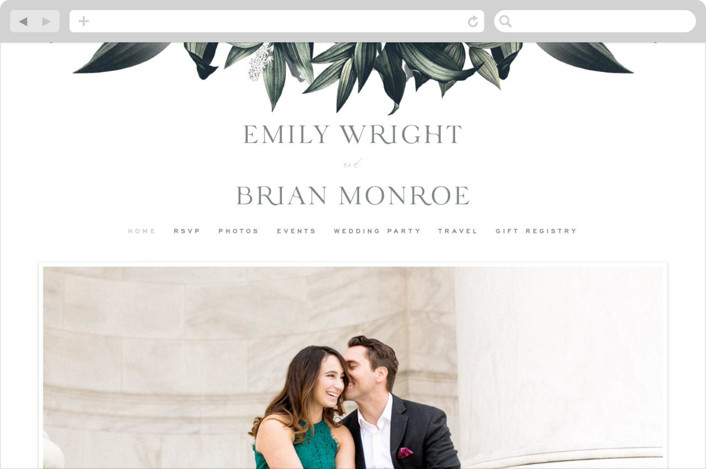 "Vintage Botanicals" - Wedding Website in Sage by GeekInk Design.