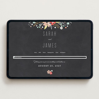 This is a peony wedding websites by Kristie Kern called chalkboard floral printing on digital paper in standard