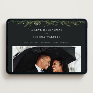 This is a tuxedo wedding websites by Leah Bisch called winter garland printing on digital paper in standard