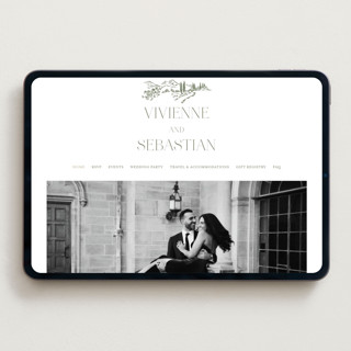 This is a sage green wedding websites by Lucrecia Caporale called country elegance printing on digital paper in standard