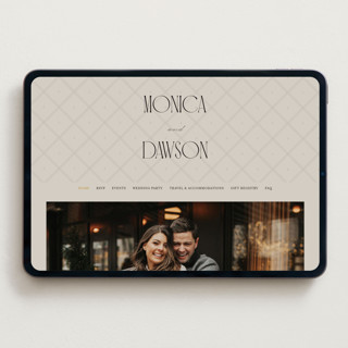 This is a champagne wedding websites by Kristin Oliversen called luxe lines printing on digital paper in standard