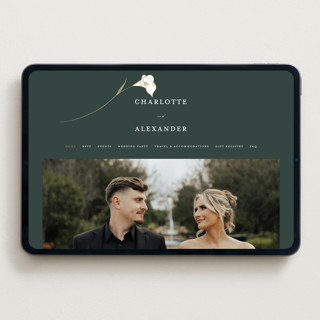 This is a forest wedding websites by Stacey Meacham called elegant lillies printing on digital paper in standard