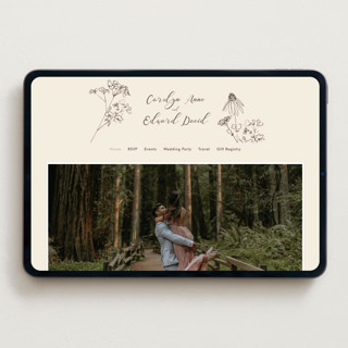 This is a sandpaper wedding websites by Baumbirdy called sketched florals printing on digital paper in standard