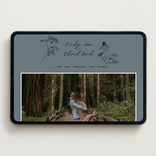 This is a cloudy wedding websites by Baumbirdy called sketched florals printing on digital paper in standard