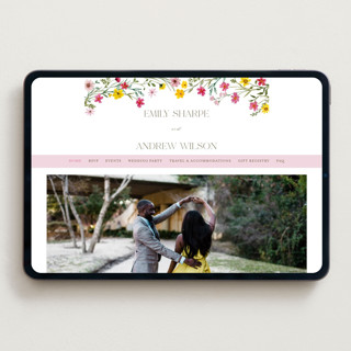 This is a peony wedding websites by Yaling Hou Suzuki called wildflower wreath printing on digital paper in standard