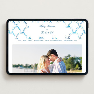 This is a cerulean wedding websites by Tamara Hilje called positano printing on digital paper in standard