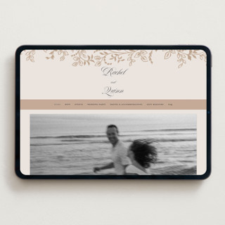 This is a ivory wedding websites by Paper Raven Co. called vintage romance printing on digital paper in standard