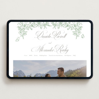 This is a mint wedding websites by Melinda Denison called romantic garden printing on digital paper in standard