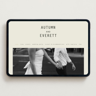 This is a vanilla wedding websites by Blustery August called nonnette printing on digital paper in standard