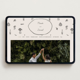 This is a ivory wedding websites by Aviva Atri called sketchbook love printing on digital paper in standard